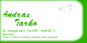andras tarko business card
